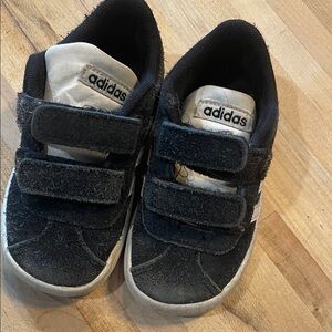 Adidas Kids Black and White Velcro Sneakers